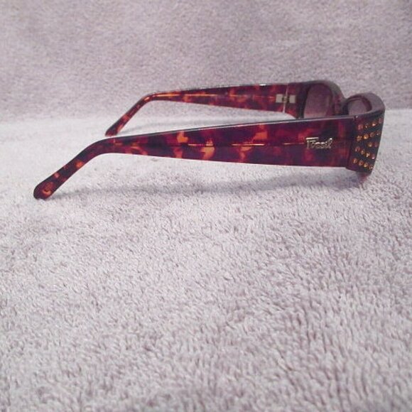 Vtg Fossil Tortoiseshell Sunglasses Rhinestones Cat 2 \